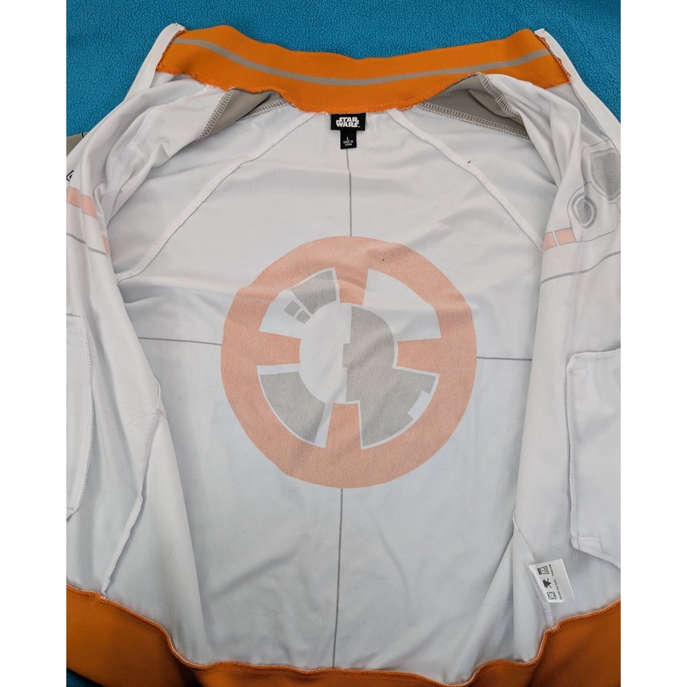 THINK GEEK Track Jacket STAR WARS BB-8 Sz L White - Picture 3 of 9